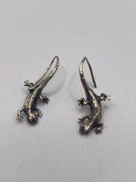Sterling Lizard Earrings 4.18g