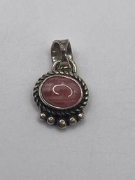 Sterling Pendant With Pink Oval Stone 2.03g