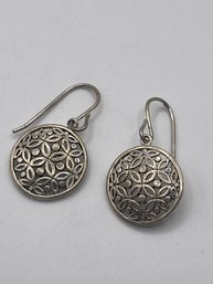 Round Sterling Earrings With Open Design 3.61g