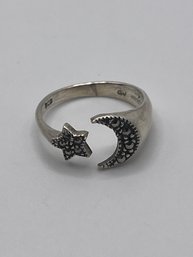 Sterling Moon And Star Ring 2.12g  Size 6