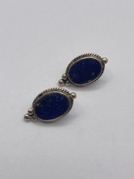 Sterling JOMA Oval Earrings With Blue Stones 3.83g