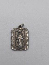 Square Sterling Pendant With Religious Inscription 5.08g