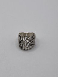 Wide Sterling Ring With Open Design 6.53g  Size 7.5