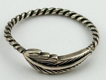 Sterling Wrap Feather Ring 1.89g Size 8.75