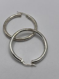 Large Sterling Hoop Earrings 3.95g