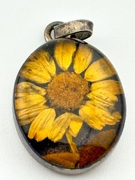 Sunflower Pendant With Sterling Setting 4.58g