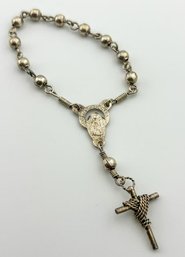 Sterling 'Ave Maria' Saint Baby Bracelet 3.86g