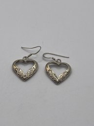 Heart Shaped Sterling Earrings With Open Design 3.55g