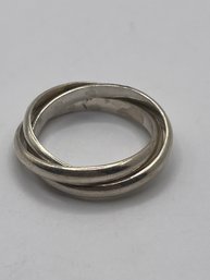 MEXICO 3 Band Sterling Ring 4.89g  Size 8