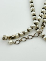 Sterling & Pearl Necklace 17.14g