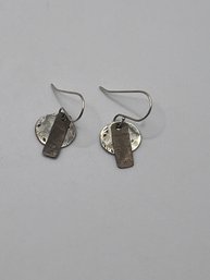 Modern Geometric Shaped Sterling Earrings 2.43g