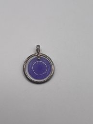 Round Sterling Pendant With Purple Stone 12.18g