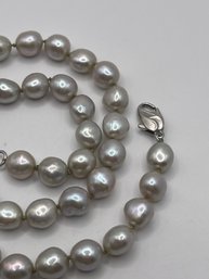 18' Sterling Pearl Necklace 46.35g