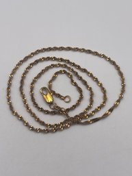 Sterling Gold Toned Twist Chain  4.17g   20'long