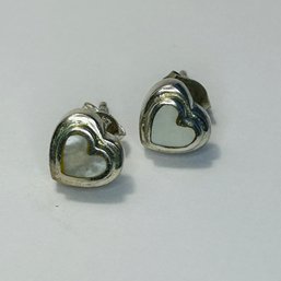 Sterling, Silver Heart Stud Earrings 1.98 G