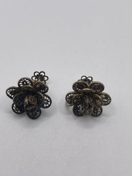 Sterling Flower Earrings  4.79g