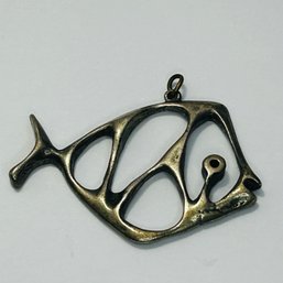Sterling Silver Fish Pendant 9.35 G