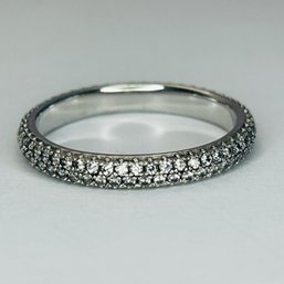 China Sterling Silver Band With Clear Stones Size 6, 1.85 G