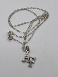 Sterling Chain With 'AF' Initials  1.67g    18'long