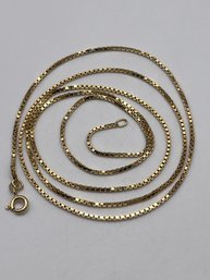 Sterling Gold Toned Box Chain   7.46g     29'long