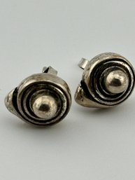 Sterling Nautilus-shape Earrings   3.77g