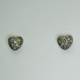 Sterling Silver Heart Studs With Cluster Detail 1.22 G No Backs