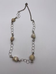 Sterling Silpada Necklace With Off White Stones   24.93g    22'long