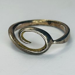Sterling Silver Swirl Ring Size 7.5, 2.71
