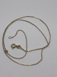 Italy - Gold Toned Square Chain   1.0g    16'long