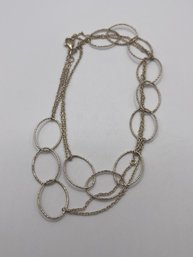 Italy - Sterling Gold Toned Necklace With Triple Loop Pattern   8.17g    23'
