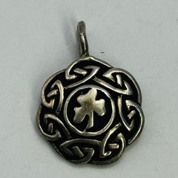 Sterling Silver Pendant, Four Leaf Clover, Talisman 1.67 G