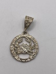 Sterling Pendant With Crab Design  5.75g