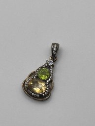Sterling Pendant With Multiple Gems   1.8g