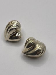Sterling Puffy Heart Earrings  10.0g