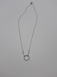Sterling Petite Chain With Circle Pendant   1.61g    17'long