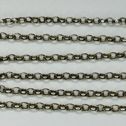 Sterling Silver Rolo Chain Necklace, 5.68 G