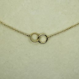 Sterling Silver Gold Colored Cable Chain With Interlocking Circle Design 1.98 G