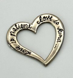Sterling Heart Pendant With Inscription 2.24g