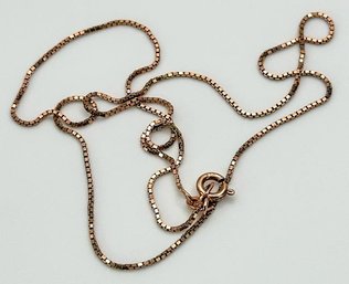Rose Gold Colored Sterling Box Chain 2.41g