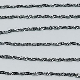 Italy, Sterling Silver Twisted Rope Chain Adjustable Length 1.75 G