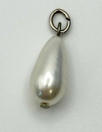 Teardrop Pearl Pendant With Sterling Setting .80g