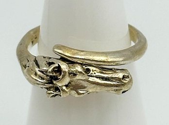 Sterling Horse Wrap Ring 4.61g Size 6