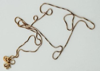 ITALY Gold Colored Sterling Petite Box Chain 1.37g