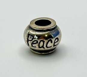 Sterling 'PEACE' Charm Bead 1.93g