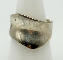 THAILAND Wide Sterling Asymmetrical Ring 5.65g Size 7.5