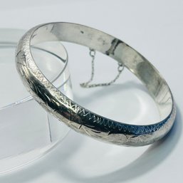 SU Sterling Silver Hinged Bangle Bracelet 13.75 G