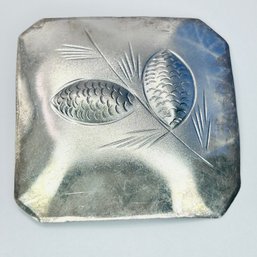 Sterling Silver Brooch With Leaf Design, Signed NYE 9.39 G