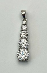 CHINA Stacked Rhinestone Pendant Set In Sterling 1.69g
