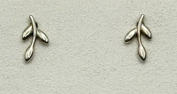 Petite Sterling Leaf And Branch Stud Earrings 1.10g