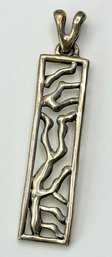 BARSE Sterling Modern Art With Branches- Rectangle Pendant 10.19g